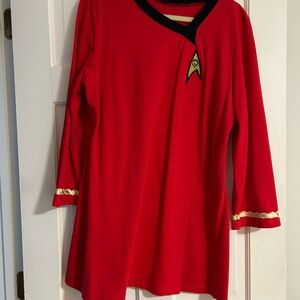 Red Star Trek Tunic with Gold Accents costume